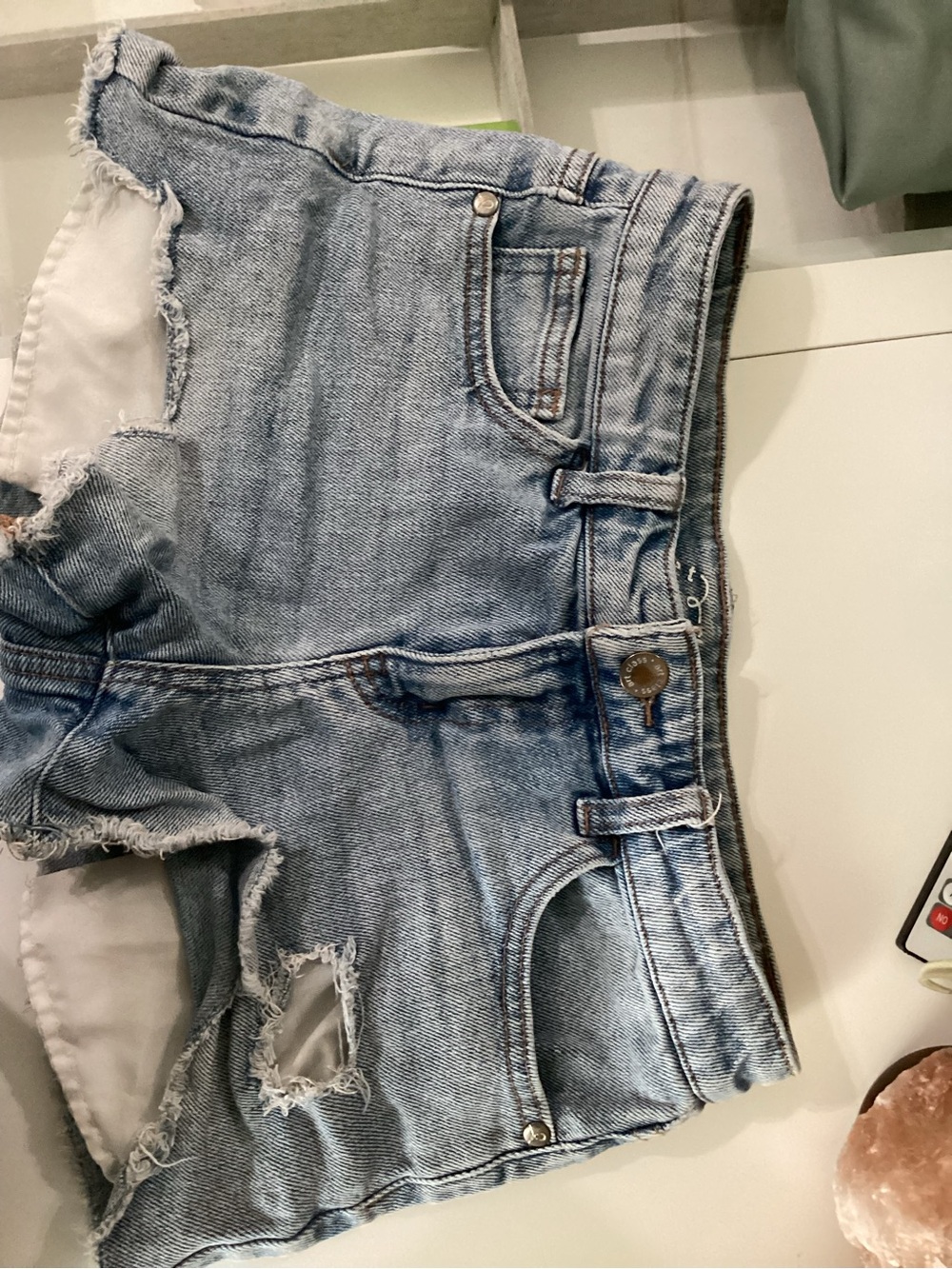 art class Light Blue Distressed Denim Shorts